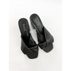 RAYE Tabby Heel w Soft Crossover Straps and Twist in Black 7